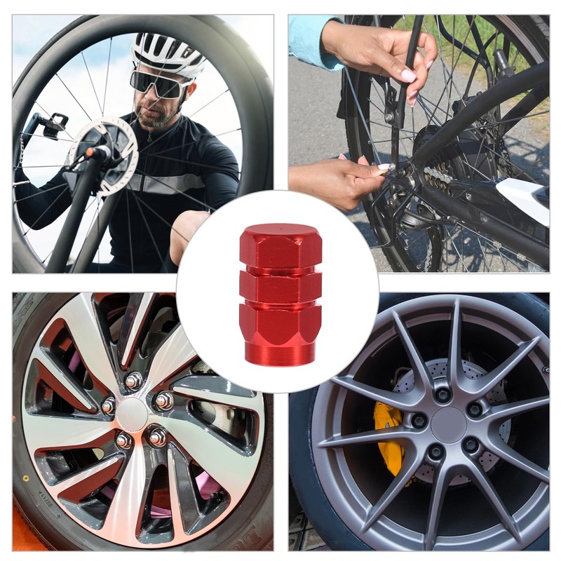 VOSAREA 4 Pieces Aluminium Alloy Car Tyre Valve Caps Round