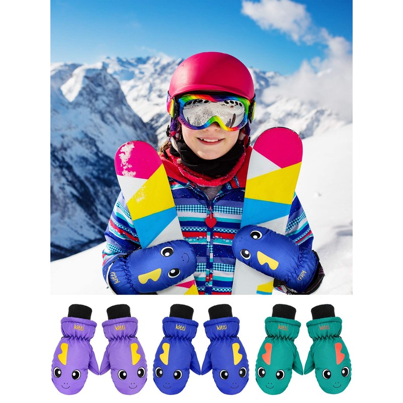3 pares de guantes de nieve impermeables para niños de