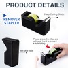 GTOTd Black Office Supplies Desk Accessory Kit,Set of Stapler,Tape Dispenser,Staple