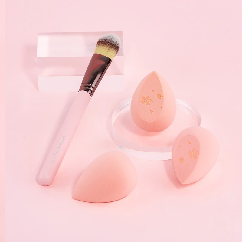 SIXPLUS Multifunctional Makeup Sponge Puff, Teardrop Shape, Diagonal Cut Surface,