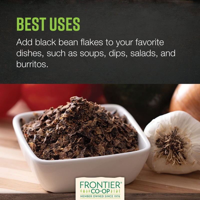 Frontier Co-op Organic Black Beans Flakes 1lb - For Black