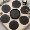Set of 6 PU Leather Black Bar Drink Coasters with