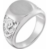 Paris Jewelry Sterling Silver 14x12 mm Scroll Signet Ring