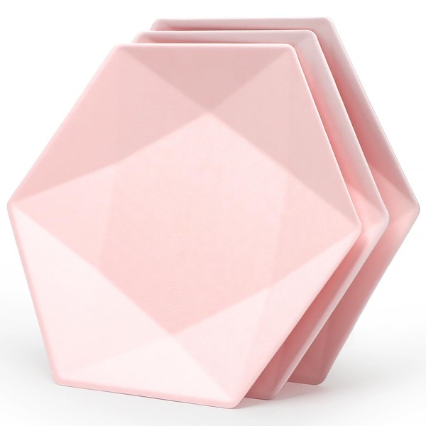 PARTY GO Pink Paper Plates, Heavy Duty Bagasse Disposable Plates