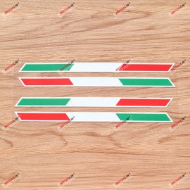 Italy Italia Italian Flag Stripes Vinyl Decal Sticker - 2 Pairs Glossy, 6 Inches - for Car Boat Truck