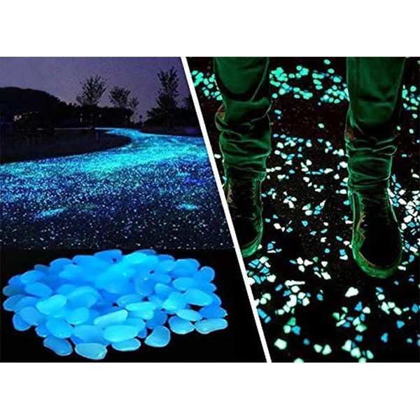 Opps 100 Pcs Glow in The Dark Garden Pebbles for