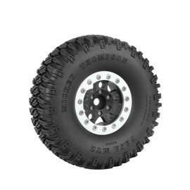 WONFAST Juego de 4 neumáticos de llantas de aleación de aluminio de 5 radios Beadlock y neumáticos de goma de 95 mm para piezas de actualización de coche RC Rock Crawler de 1/10 para Tamiya Axial