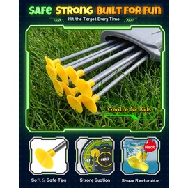LADFAR Kids Bow and Arrow Set, LED Light Up Archery Toy with Shooting Sound, 9 Suction Cup Arrows, Target & Quiver, Indoor Outdoor Toy Gift for Boys Girls Ages 6-12