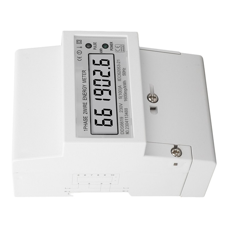 Electricity Meter 1 Phase 2 Wire LCD AC 5A 100A