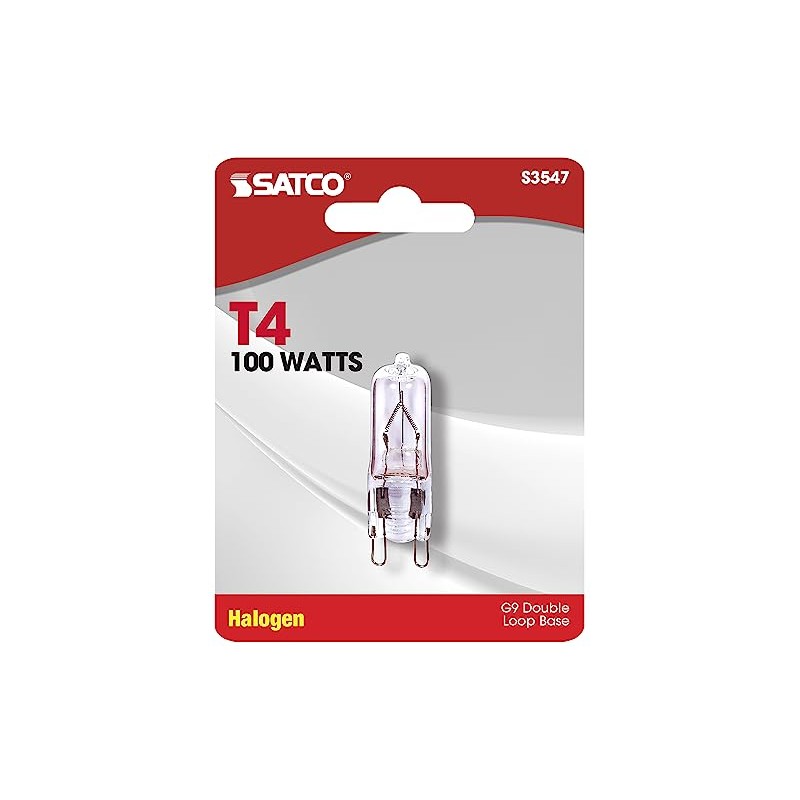 Satco S3547 1/Card 120V 100-Watt T4 G9 Base Light Bulb,