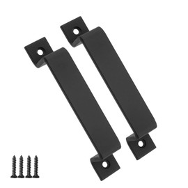 Exsbtay Pack of 2 Barn Door Handles, Robust Vintage Cast Iron Door Handles, Sliding Door Handle, Sliding Door Handle, Solid Steel Door Handle, with Screws, for Barn Door, Wardrobe, Garage, Garden Door