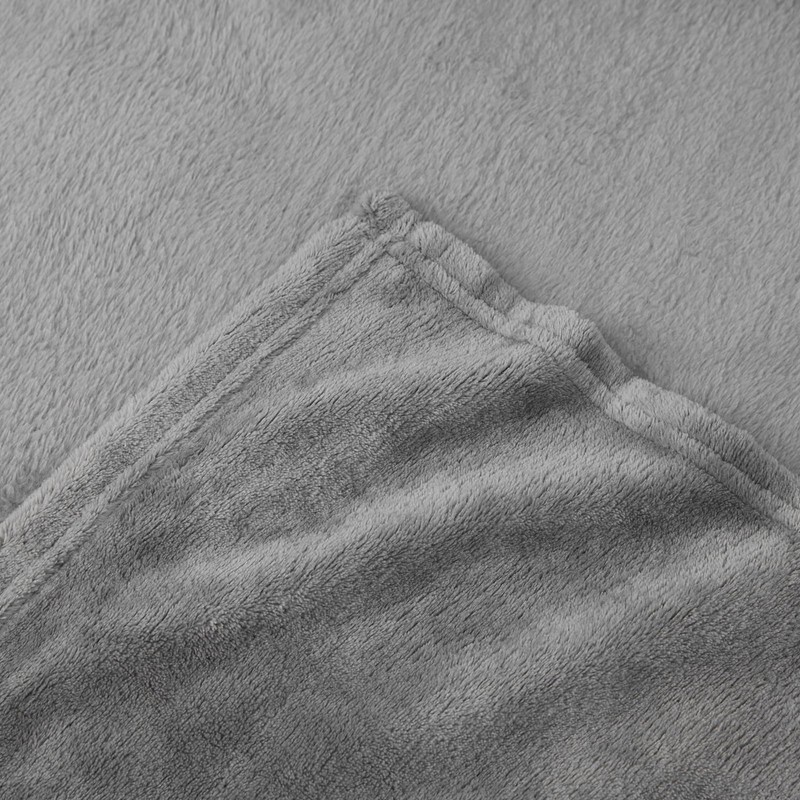 Aisbo Cuddly Blanket, Fluffy Fleece Blanket, Warm Sofa Blanket, Grey,