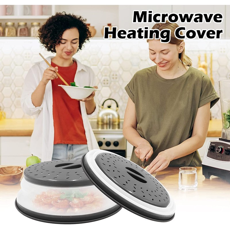 Microwave Plate Cover 10.5" Round Vented Collapsible Splatter Proof With