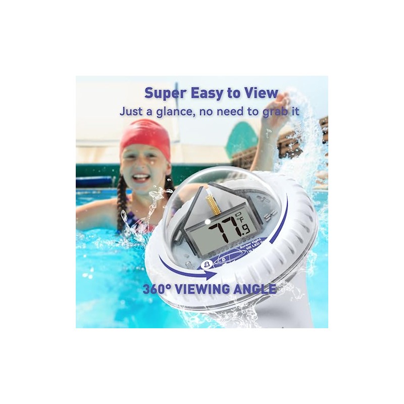 BALDR Water Thermometers Only, Indoor Outdoor Floating Pool Thermometer for