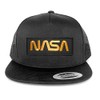 Flexfit 5 Panel NASA Worm Gold Text Embroidered Patch Snapback
