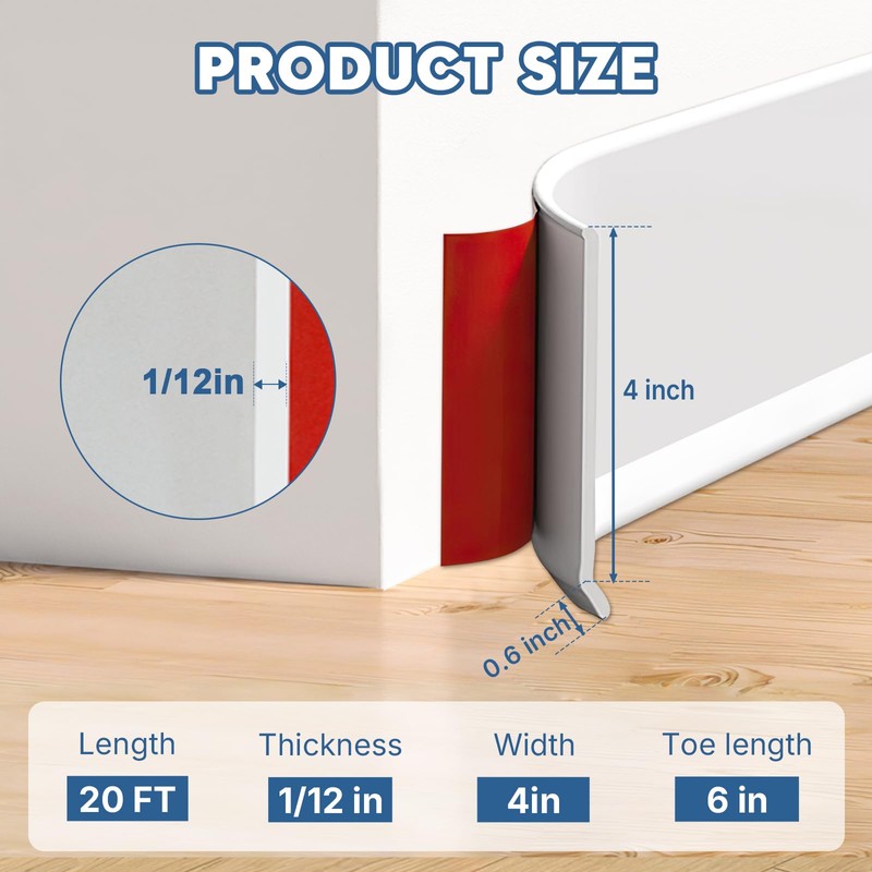 VUAOHIY White Wall Molding Trim, 4 Inch x 20 FT