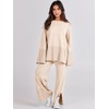 ANRABESS Womens 2 Piece Outfits Oversized Knit Sweater Set Wide
