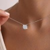 SAVORI 925 Sterling Silver Round Pave Cubic Zirconia Pendant Necklace,