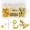 Gold Push Pins Set, 310 Pcs Decorative Thumb Tacks for