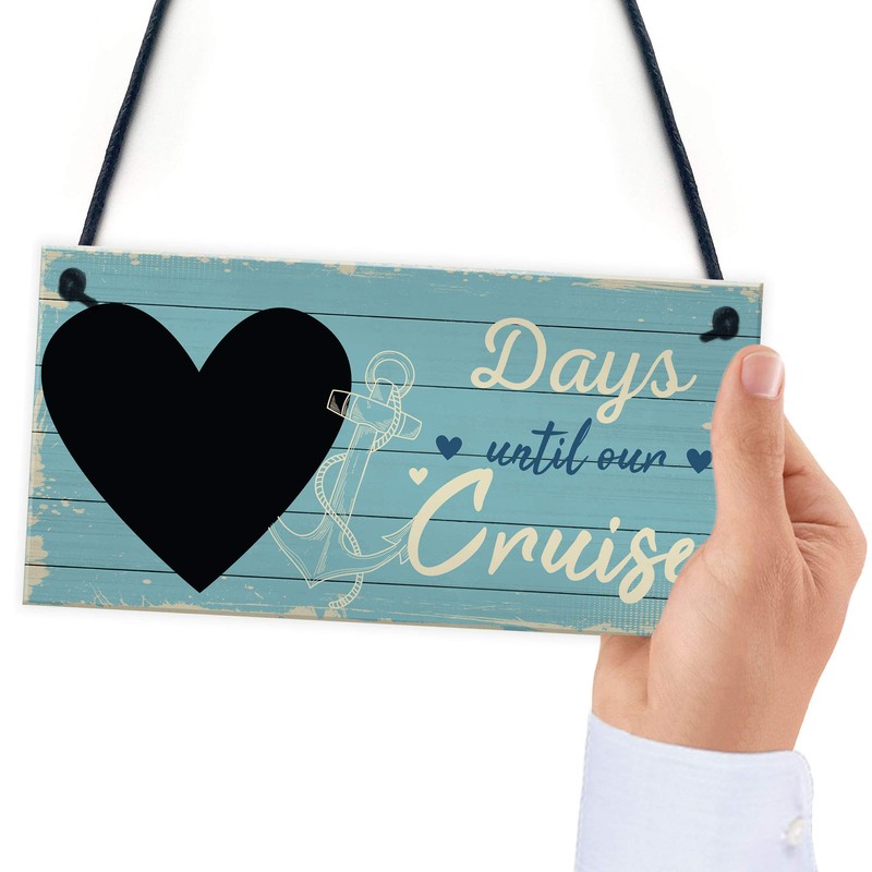 RED OCEAN Holiday Countdown CHALKBOARD Sign Days Until Our Cruise