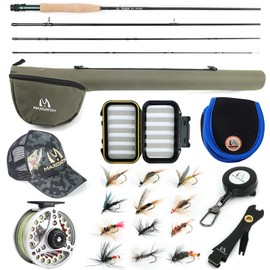 M MAXIMUMCATCH Maxcatch Extreme Fly Fishing Combo Kit 3/5/6/8 Weight, Starter Fly Rod and Reel Outfit, with a Protective Travel Case (7wt 9‘0“ 4pc Rod,7/8 Reel)