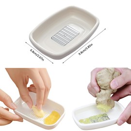 NentMent 3 Pack Garlic Grater Plate with Metal Blade Wiper Ginger Grater Tool Spoon Rest Herb Stripper Small Graters Grating Bowls for Lemon Onion Nutmeg Chocolate Fresh Organic Peeled Garlic Bulbs
