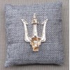Gold Plated Steel Trident Style Poseidon Brooch Pin 5cm x