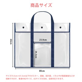 Drawing Case, Poster Case, Large A2, B2, A3, Clear Case, Waterproof, Sketch Bag, Drawing Storage Bag, Carrying Case, Handle, Handbag, Tote Bag, Art Supplies, Drawing Board, Paints, Storage Case, Convenient to Carry, White, Federal