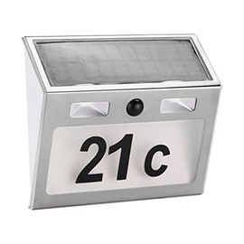 Gravidus LED Solar Stainless Steel House Number Light with Motion Sensor