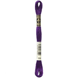 DMC 117-550 Six Stranded Cotton Embroidery Floss, Very Dark Violet, 8.7-Yard