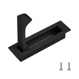 UFURMATE Flush Mount Door Pull, Stainless Steel Pocket Door Handle Brushed Flush Mount Pocket Door Hardware Pocket Door Edge Pull for Closet Pocket (Black)