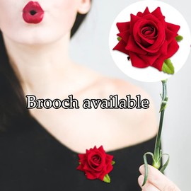 Rose Hair Clips Brooch Pins for Women Girls Floral Hair Barrettes Rose Brooches for Party Wedding Party Hair Accessories for Braid Bridesmaid 2 Pcs