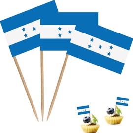 Honduras Toothpick Flag Honduran National Small Mini Cocktail Fruit Cupcakes Toppers Food Stick Flags Decorations,100 Pack