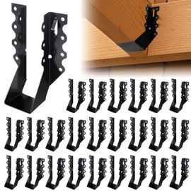 25 Pcs 2x6 Joist Hangers for Wood, 20 Gauge Black Powder Coating Face Mount Joist Hanger, Hurricane Tie Brackets for Deck, Floor, Ceiling, Roofs