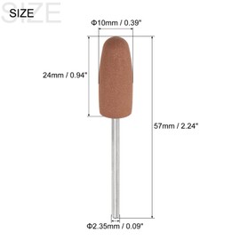 sourcing map 3pcs 400 Grits Abrasive Mounted Stone 2.35mm Shank 2/5"(10mm) Dia Conical Heads Stone Grinding and Polishing Wheels for Nail Polishing