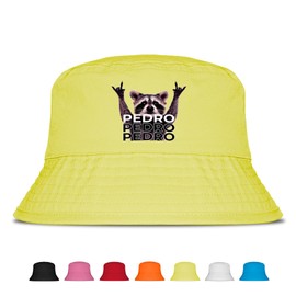Pedro Funny Bucket Hat - The Perfect Sun Hat for Men & Women - Ideal as a Malle Outfit, Party Accessory & Festival Bucket Hat for the Beach, neon yellow, Unit size
