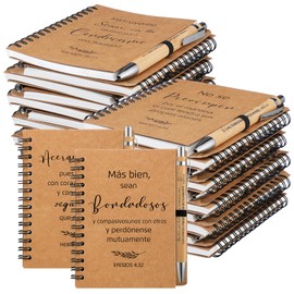Resurhang 80 Pcs Regalos Cristianos En Español Spanish Christian Gift Bulk Bible Verse Religious Notebook with Pen Christian Prayer Journal Inspirational Thank You Gift for Father's Day Women Staff