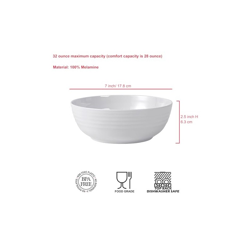 ZAINCA Melamine Cereal Bowls, Salad Bowls Soup Bowls, Shatter Resistant,