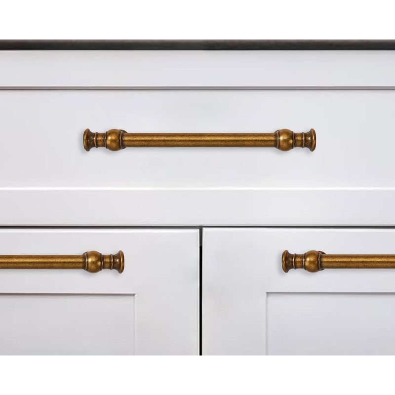 CABDM 10 Pack 5 Inch Hole Center Antique Brass Cabinet