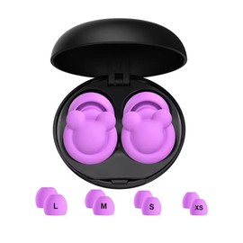 Ear Plugs for Sleeping Noise Reduction, 33dB Noise Cancelling, Hearing Protection Ear Plugs for Sleep, snoring, Study, Super Soft with 8 Ear Tips in XS/S/M/L (PURPULE, One Size)