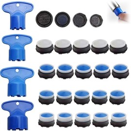 20 Pcs Faucet Cache Aerators with 4 Pcs Faucet Aerator Key Removal Wrench,Faucet Aerator Removal Tool,Cache Aerators Replacement Inserts for Sink
