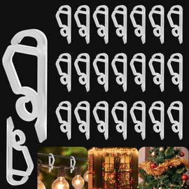 Christmas Light Clip,Plastic Gutter Hooks Outdoor,Weatherproof Holiday Hanging Clips,Mini Light Hooks for Outside String Lights Christmas Decoration(30 pcs)
