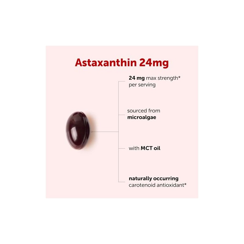 Micro Ingredients Astaxanthin 24mg with MCT Oil, 60 Softgels, 2