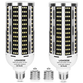 2 Pack 1000W Equivalent Led Corn Light Bulb, 10000 Lumen 5000K Daylight White 100W LED Corn Bulb, AC85-265V, E26/E39 Base LED Bulbs for Outdoor Indoor Warehouse Garage Basement Backyard Factory Barn