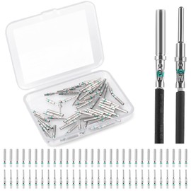GKG TK1 30 Pairs DT Deutsch Connector Pins Kit- Size 16 Nickel Plated Deutsch Pins and Sockets,Automotive Electrical Terminals Solid Contacts Wire Gauge 14-16AWG for Car,Truck,etc