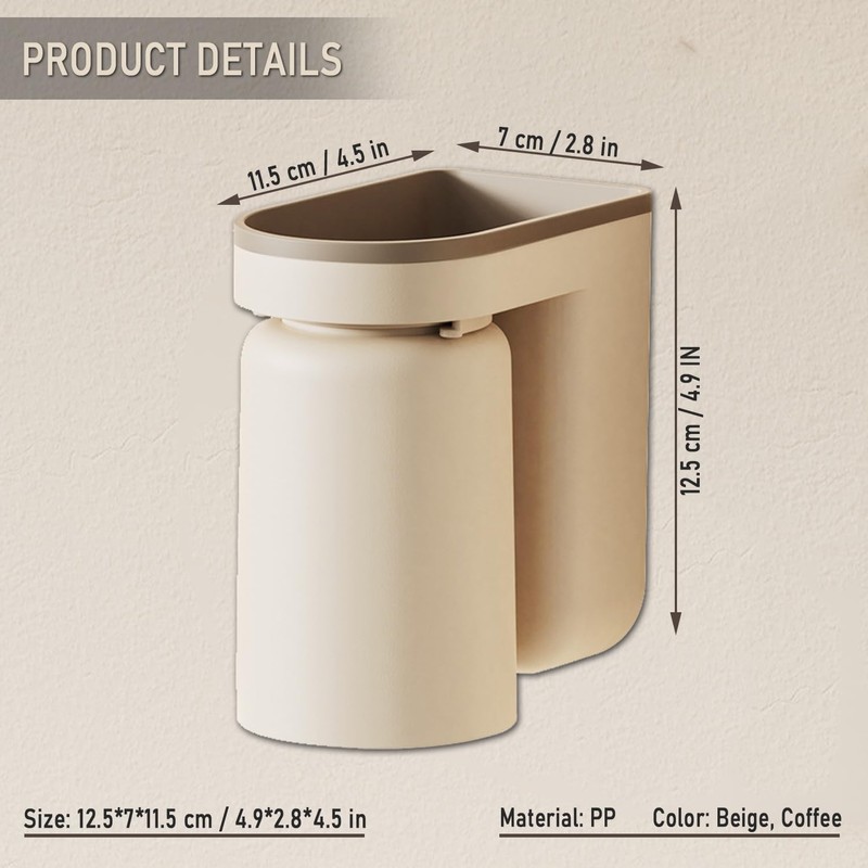 Toothbrush Holder Wall Mounted with Cup,2-in-1 Toothbrush Holders & Cups