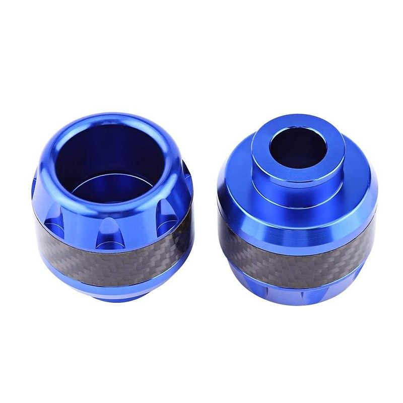 Qiilu Motorcycle Fork Carbon Frame Sliders Crash Protection, blue