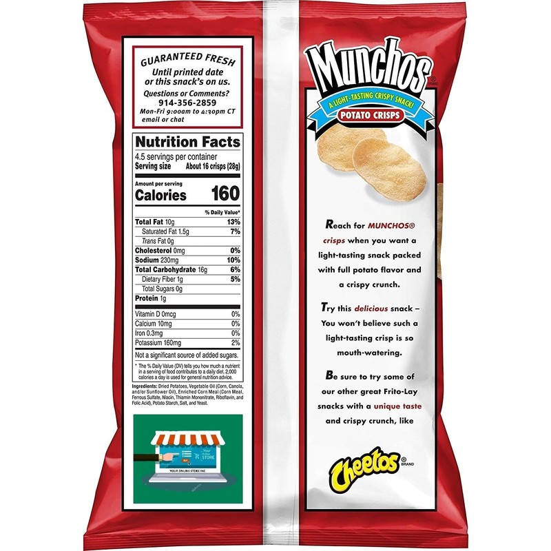 Regular Potato Crisps, 4.25 oz. Bags (Pack of 4)