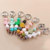 Jesemiah Cute Keychain for Women Cactus Elastic Silicone Beaded Key