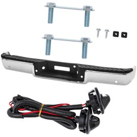 Chrome Rear Step Bumper Assembly Compatible with 2006 2007 2008 (Models After 08/09/2005 Production Date) Ford F-150 Fleetside/StyleSide NOT Fit Stepside Models with Parking Sensor